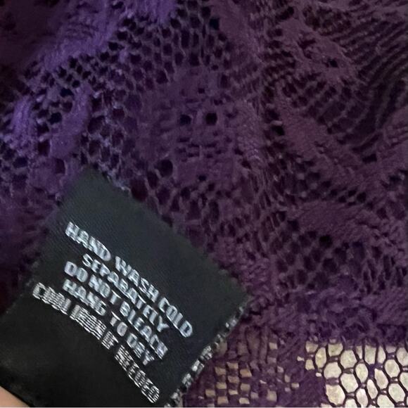 NEW Candalite Woman Plus Plum Purple Floral Lace Dressy Maxi Flare Dress Size 1X - Picture 8 of 10